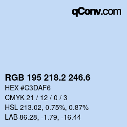 カラーコード: RGB 195 218.2 246.6 | qconv.com