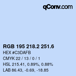 カラーコード: RGB 195 218.2 251.6 | qconv.com
