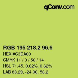 カラーコード: RGB 195 218.2 96.6 | qconv.com