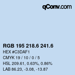 カラーコード: RGB 195 218.6 241.6 | qconv.com