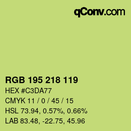 Farbcode: RGB 195 218 119 | qconv.com