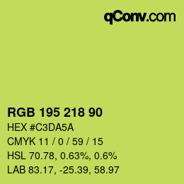 颜色代码: RGB 195 218 90 | qconv.com
