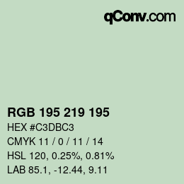 Color code: RGB 195 219 195 | qconv.com