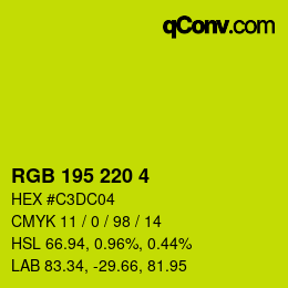 颜色代码: RGB 195 220 4 | qconv.com
