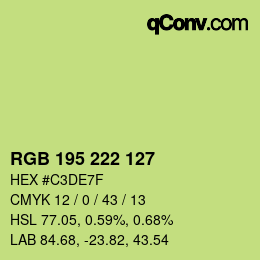 Código de color: RGB 195 222 127 | qconv.com