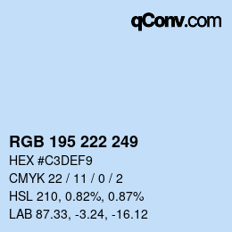 Código de color: RGB 195 222 249 | qconv.com