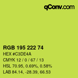 Color code: RGB 195 222 74 | qconv.com