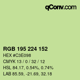 Color code: RGB 195 224 152 | qconv.com