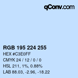 カラーコード: RGB 195 224 255 | qconv.com