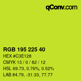 Color code: RGB 195 225 40 | qconv.com