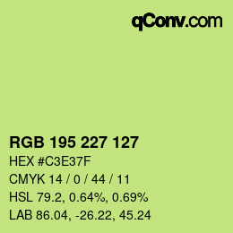 カラーコード: RGB 195 227 127 | qconv.com