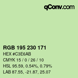 Color code: RGB 195 230 171 | qconv.com