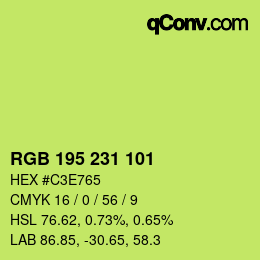 颜色代码: RGB 195 231 101 | qconv.com