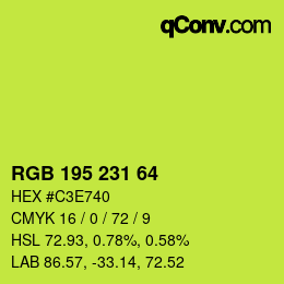 Color code: RGB 195 231 64 | qconv.com