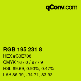 Color code: RGB 195 231 8 | qconv.com