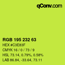 Color code: RGB 195 232 63 | qconv.com