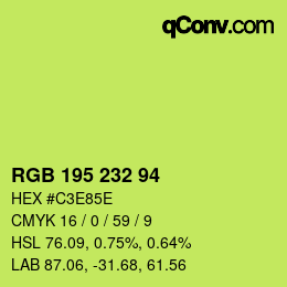 Color code: RGB 195 232 94 | qconv.com
