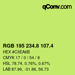 カラーコード: RGB 195 234.8 107.4 | qconv.com