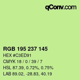 Color code: RGB 195 237 145 | qconv.com