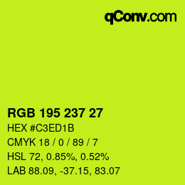 Color code: RGB 195 237 27 | qconv.com