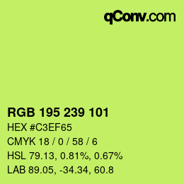 Color code: RGB 195 239 101 | qconv.com