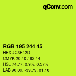 Color code: RGB 195 244 45 | qconv.com