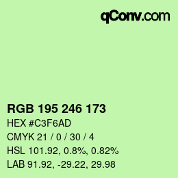 Farbcode: RGB 195 246 173 | qconv.com