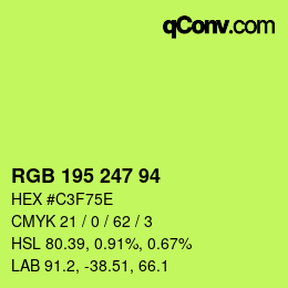 Color code: RGB 195 247 94 | qconv.com
