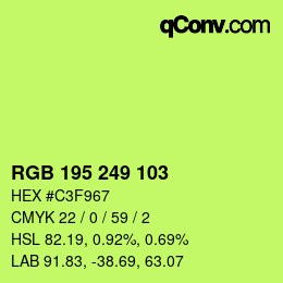 Color code: RGB 195 249 103 | qconv.com