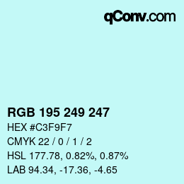 Código de color: RGB 195 249 247 | qconv.com