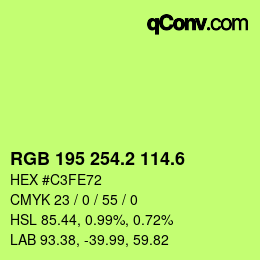 カラーコード: RGB 195 254.2 114.6 | qconv.com