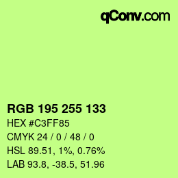 Farbcode: RGB 195 255 133 | qconv.com