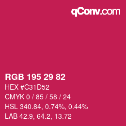 Código de color: RGB 195 29 82 | qconv.com
