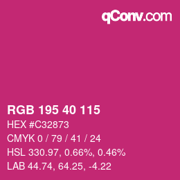 Color code: RGB 195 40 115 | qconv.com