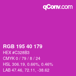 Color code: RGB 195 40 179 | qconv.com