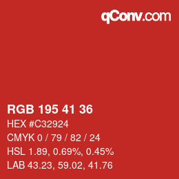 カラーコード: RGB 195 41 36 | qconv.com