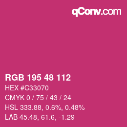 Color code: RGB 195 48 112 | qconv.com