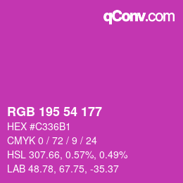 Farbcode: RGB 195 54 177 | qconv.com