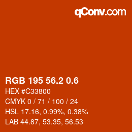 カラーコード: RGB 195 56.2 0.6 | qconv.com
