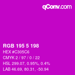 Color code: RGB 195 5 198 | qconv.com