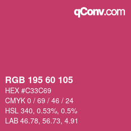 颜色代码: RGB 195 60 105 | qconv.com