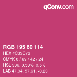 颜色代码: RGB 195 60 114 | qconv.com