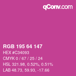 Color code: RGB 195 64 147 | qconv.com