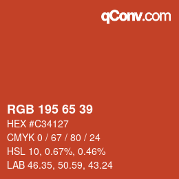 Color code: RGB 195 65 39 | qconv.com