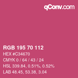 Código de color: RGB 195 70 112 | qconv.com