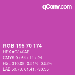 Farbcode: RGB 195 70 174 | qconv.com