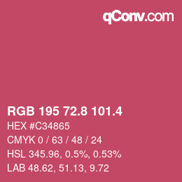 カラーコード: RGB 195 72.8 101.4 | qconv.com