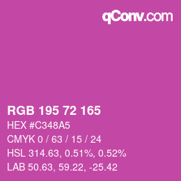 颜色代码: RGB 195 72 165 | qconv.com