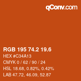 カラーコード: RGB 195 74.2 19.6 | qconv.com