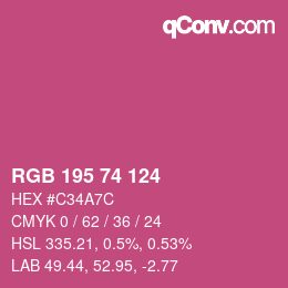 カラーコード: RGB 195 74 124 | qconv.com